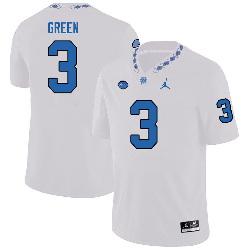 Jordan Brand Men #3 Antoine Green North Carolina Tar Heels College Football Jerseys Sale-White